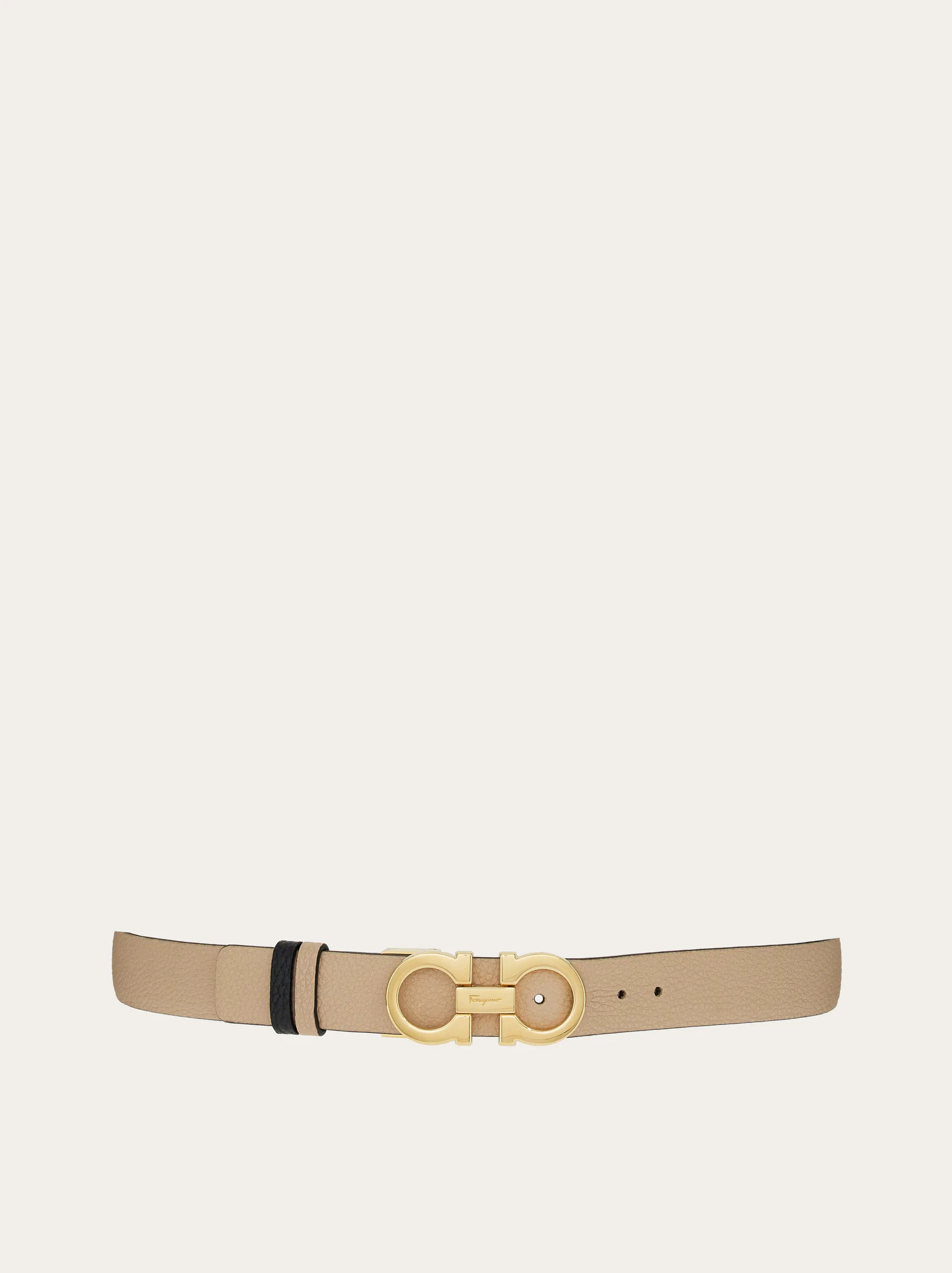 Ferragamo Women Reversible and adjustable Gancini belt Beige | Ferragamo