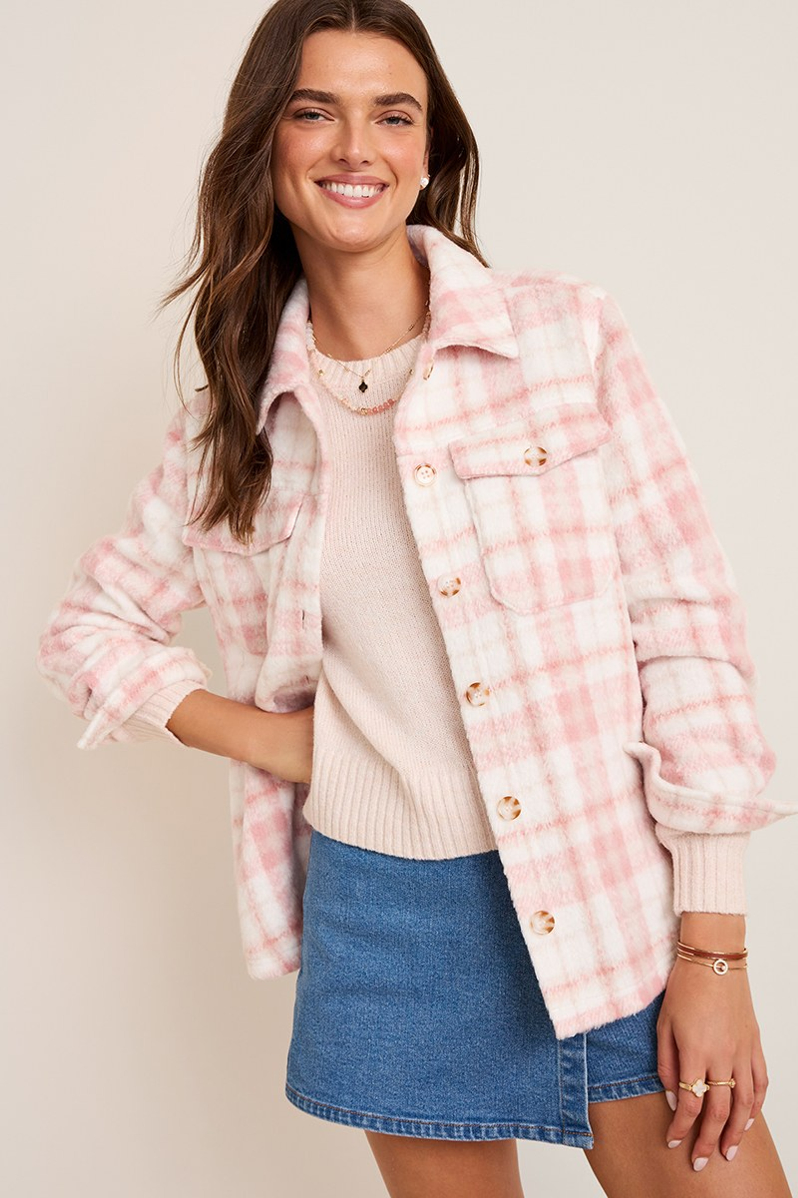 Wren Plaid Shacket | Francesca's