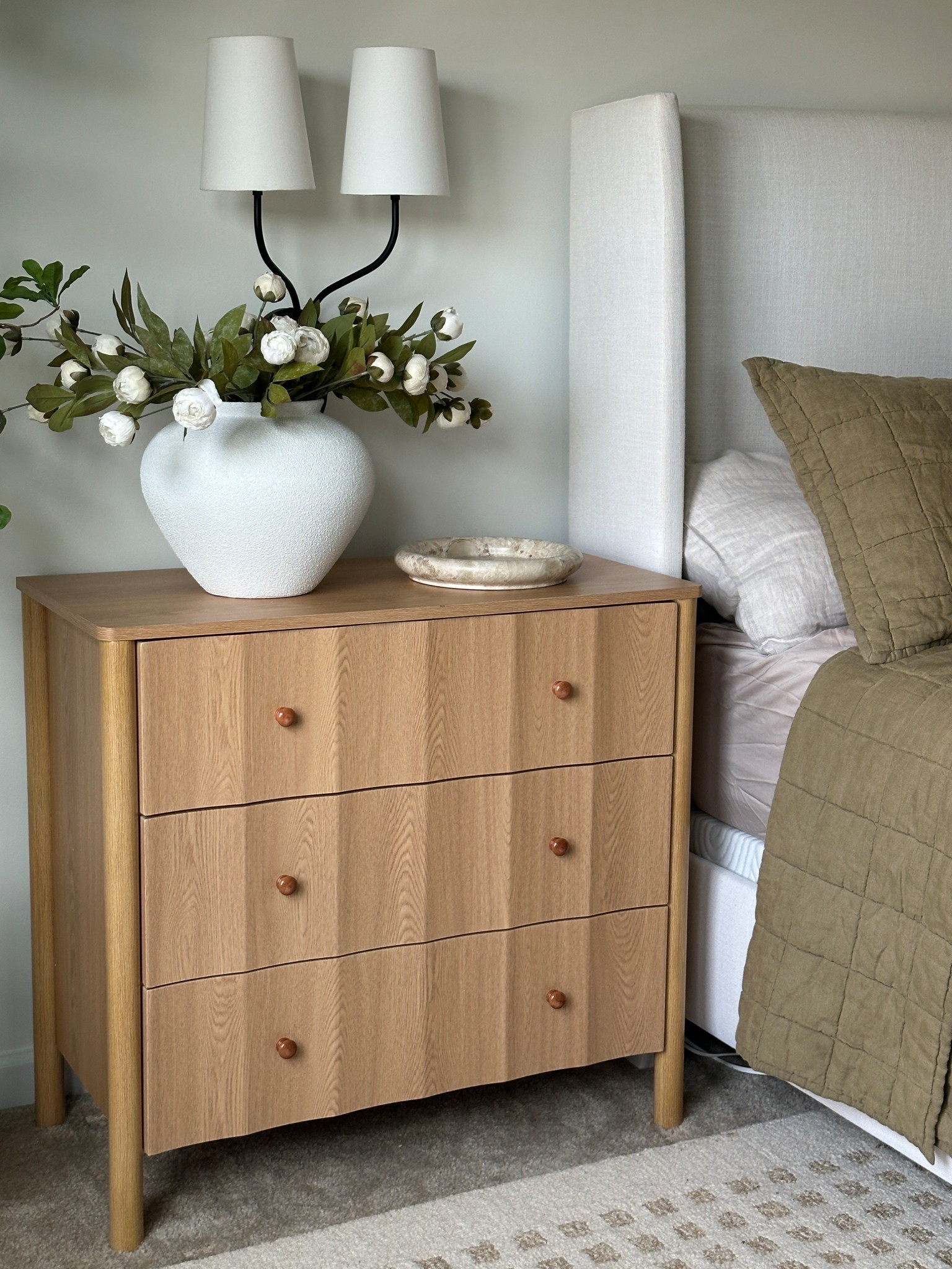 The prettiest wood tone on these fluted nightstands! Love all the storage too!

#LTKHome