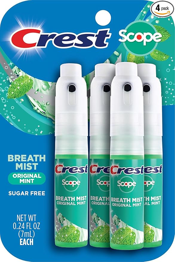 Crest Scope | One 4-Pack of Mint Breath Mist Sprays (4 Total Sprays) - 0.24 Ounce (7mL) - Made in... | Amazon (US)