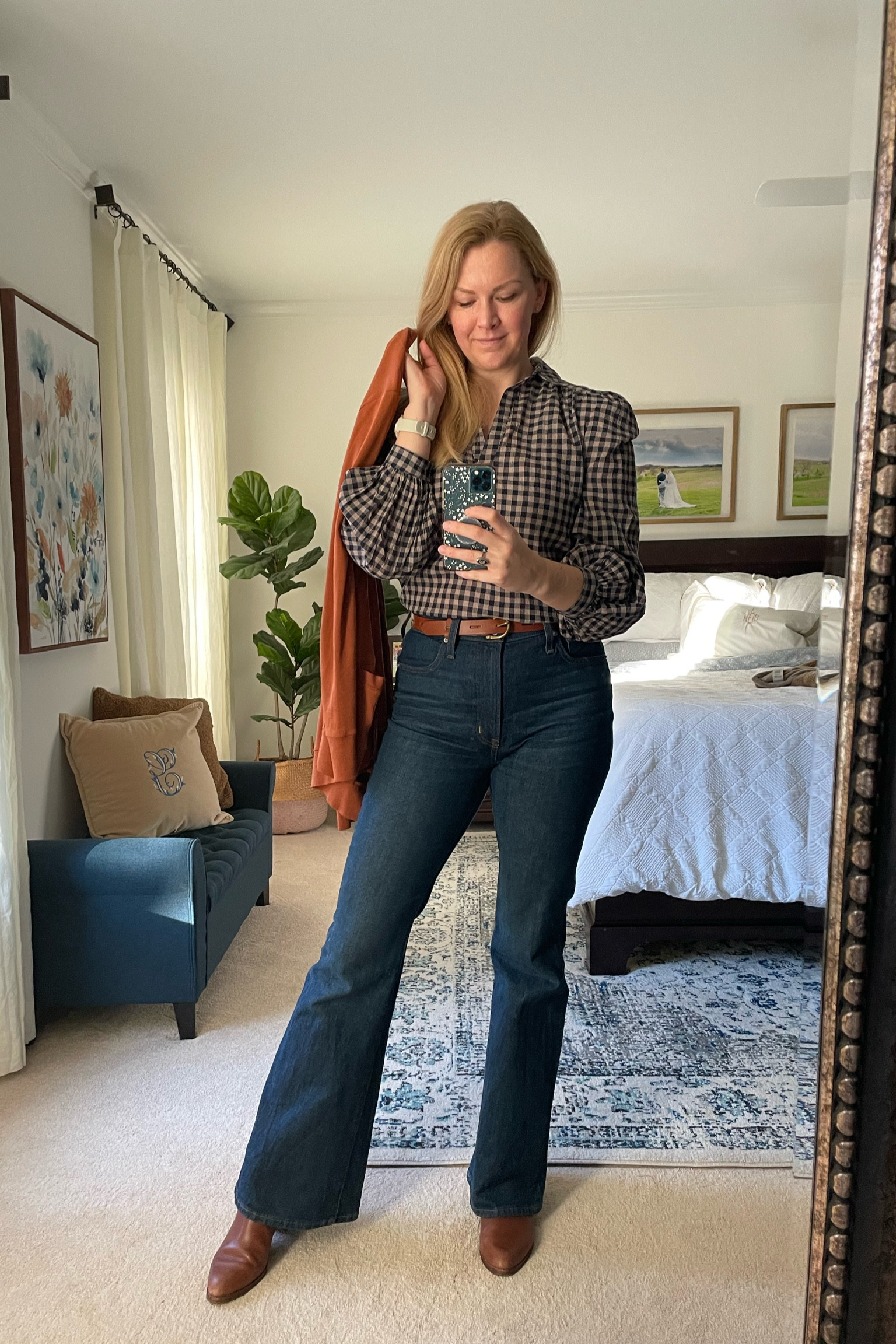 Vintage flare jeans - high waisted and fit true to size! Looove these for casual work days. Currently on sale for under $100 along with other spring staples at Madewell!

#LTKsalealert #LTKSeasonal #LTKunder100