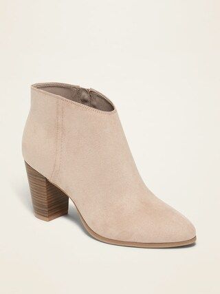 Faux-Suede High-Heel Booties for Women | Old Navy (US)