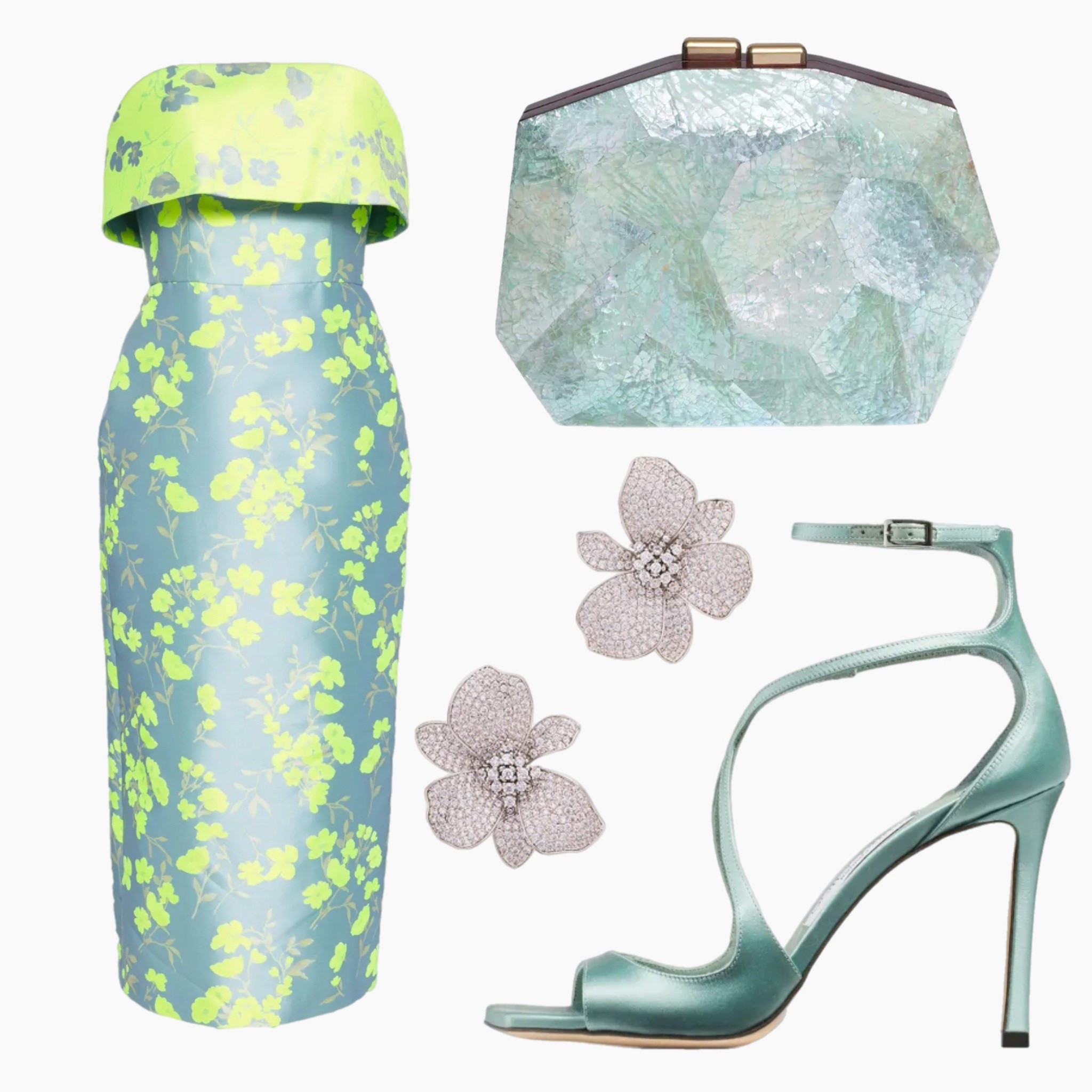 Serving sculptural elegance in this dreamy pastel look 💚✨
From the bold neckline to the modern floral print, this dress is a true work of art. Paired with seafoam heels, a shimmering crystal clutch, and delicate statement florals—this is what garden party glam dreams are made of.

#SculpturalStyle #PastelPerfection #WeddingGuestReady #GardenPartyLook #BoldElegance #FloralMoment #StatementDress #SpringEventStyle #ChicInColor #LTKWeddingSeason

#LTKShoeCrush #LTKItBag #LTKStyleTip