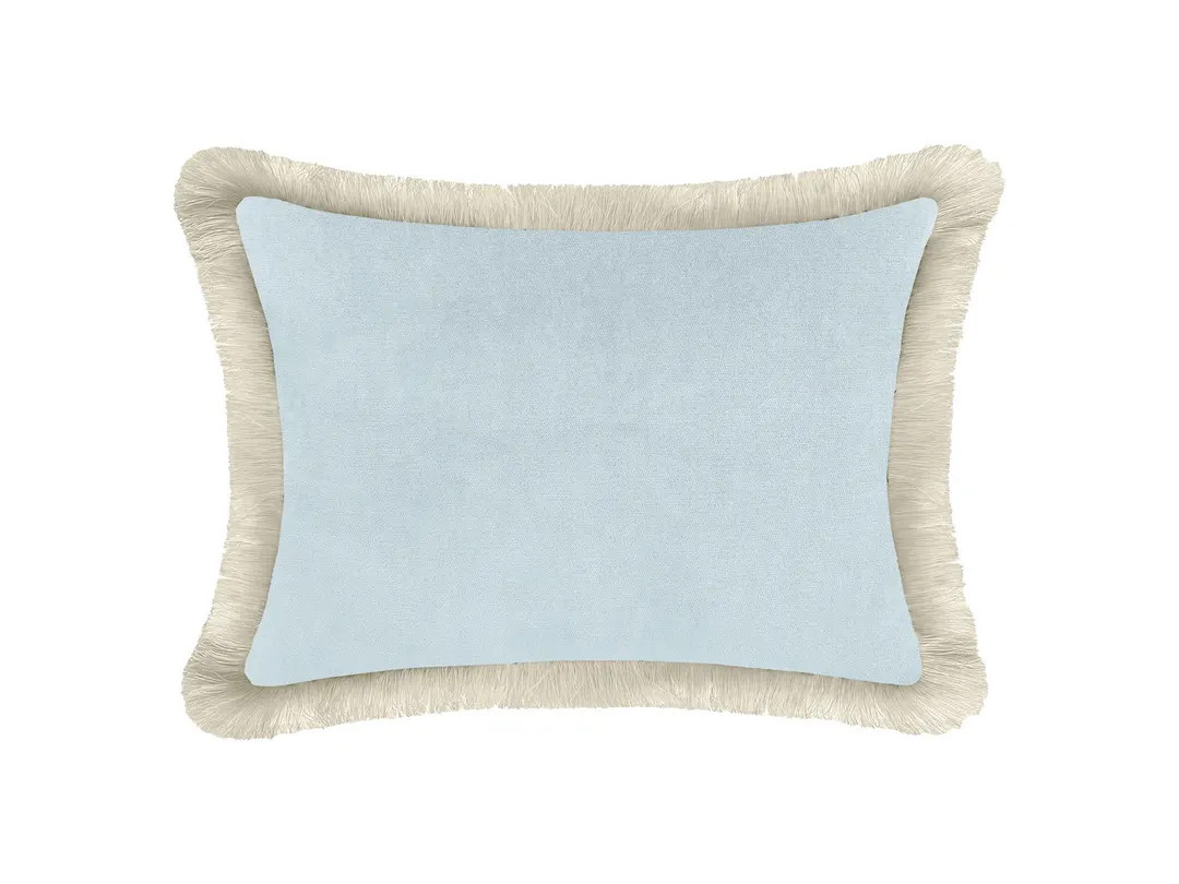 The Mini : Society Velvet // Soft Blue + Fringe | fringe pillow | velvet | blue throw pillow | | Etsy (US)