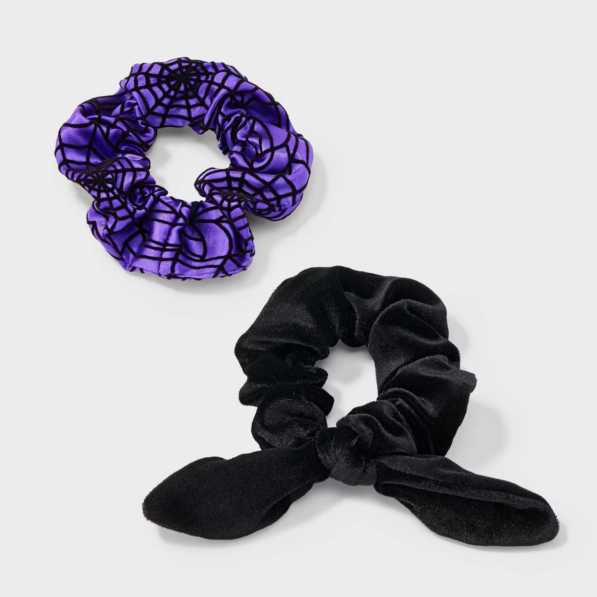 Halloween Spider Web and Velvet Hair Twister Set 2pc - Purple/Black | Target