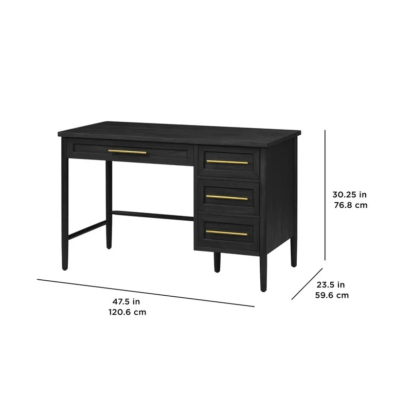 Better Homes & Gardens Oaklee Writing Desk, Charcoal Finish - Walmart.com | Walmart (US)