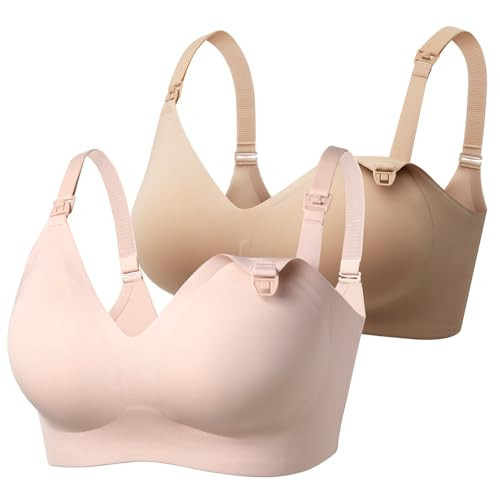 Momcozy Nursing Bras for Breastfeeding, Seamless Ultra Comfort Maternity Bra, Natural Shape, Pregnancy Sleep Bralette | Amazon (US)