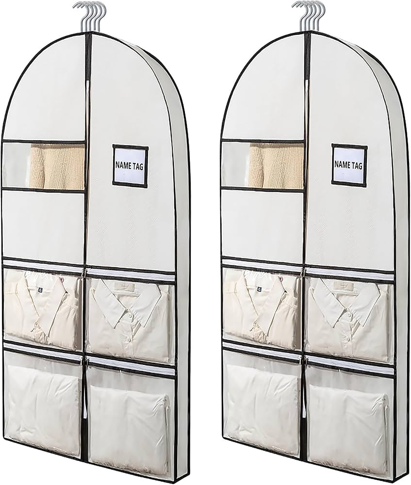 49" Dance costume garment bag with 4 pockets and 4" gussets for storing suits, shirts, dress, sui... | Amazon (US)