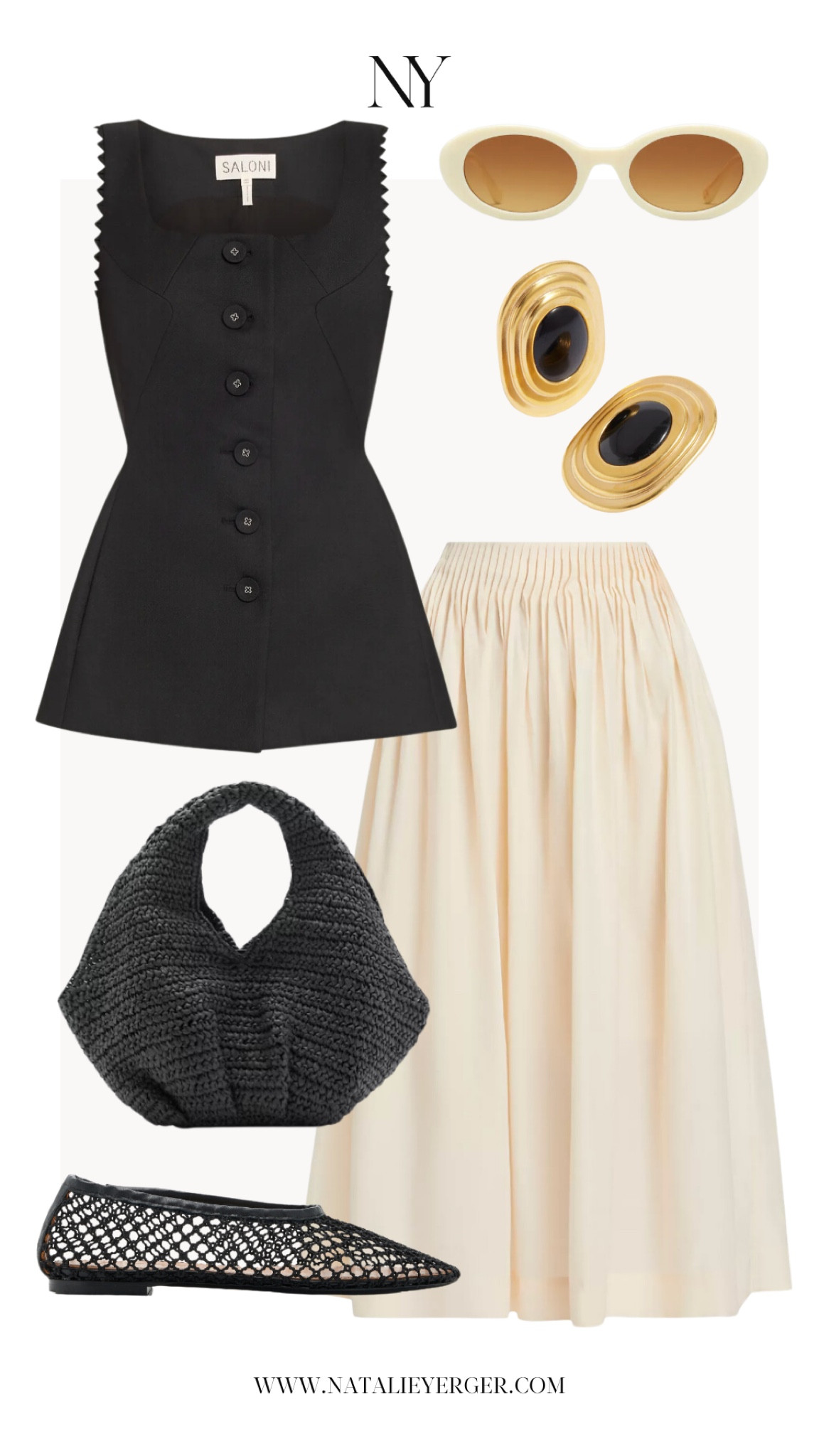 Cotton skirt and scalloped black vest 🖤 This look is perfect for a girls lunch, desk to dinner, or a weekday when you want casual elevated style. 

#LTKShoeCrush #LTKSeasonal