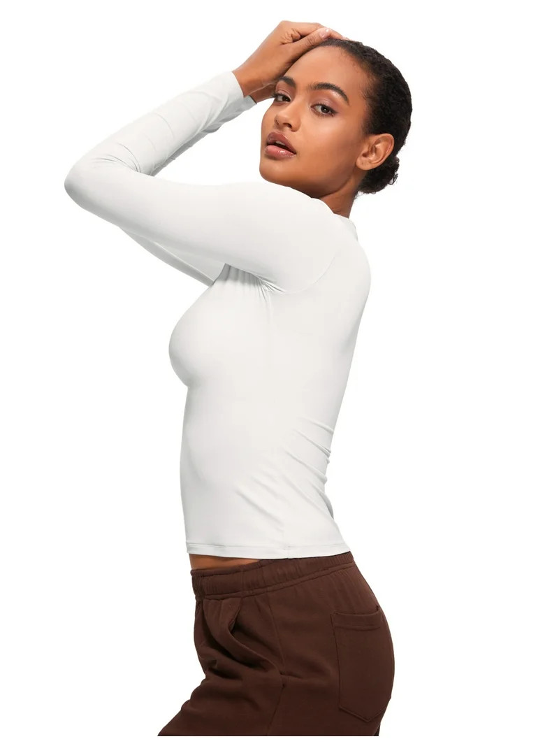 CRZ YOGA Softembrace Long Sleeve Shirts for Women Soft Basic Tight Tops Fitted Casual Going Out T... | Walmart (US)