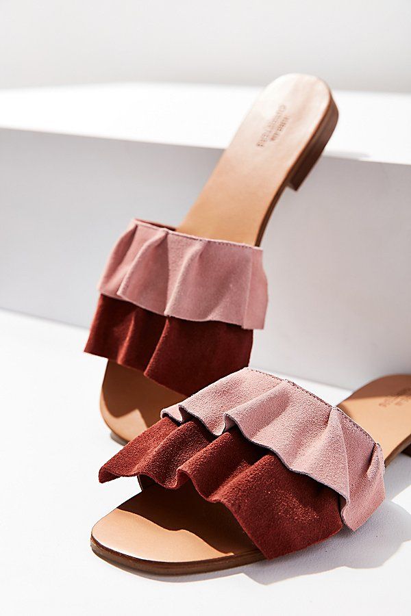 Suede Ruffle Slide | Urban Outfitters US