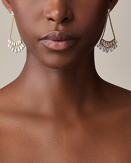 Crystal fan earrings | J. Crew US