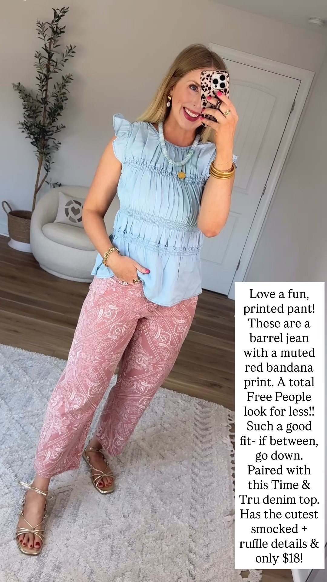 Walmart try on, denim smocked top, red bandana barrel jeans

#LTKootd #LTKmomlife