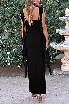 PRETTYGARDEN Women's Summer Long Formal Wedding Guest Dress Sleeveless Ruffle Cocktail Party Maxi... | Amazon (US)