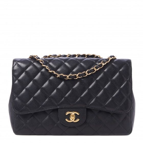 CHANEL Caviar Quilted Jumbo Single Flap Black | FASHIONPHILE | Fashionphile