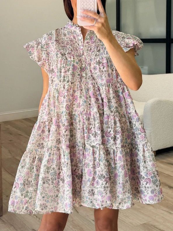 Tinsley Flutter Dress | Lavender Pink Floral | Talulah