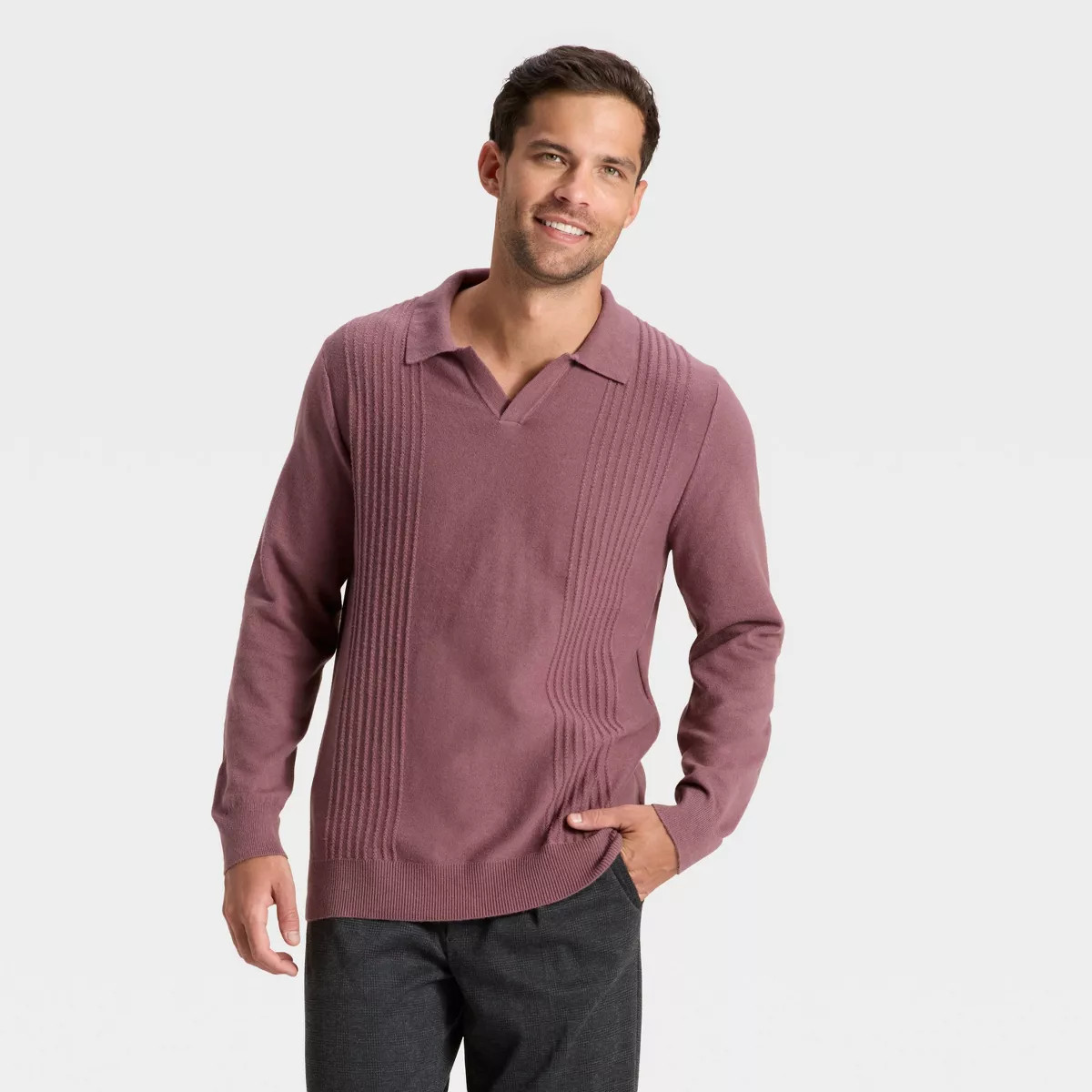 Men's Soft Knit Johnny Collar Polo Sweater - Goodfellow & Co™ | Target