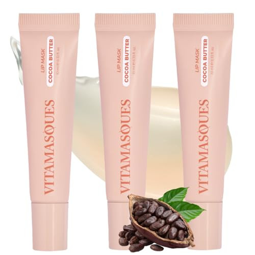 Vitamasques Lip Mask - Hydrating Cocoa Butter Lip Balm Moisturizer with Vitamins & Natural Oil Hydrates, Nourishes & Plumps Lips Area - Korean Skin Care Lip Care Products (Pack of 3) | Amazon (US)