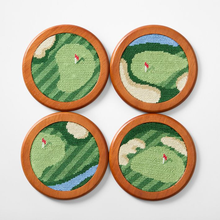 Smathers & Branson Needlepoint Coasters, Set of 4 | Mark and Graham