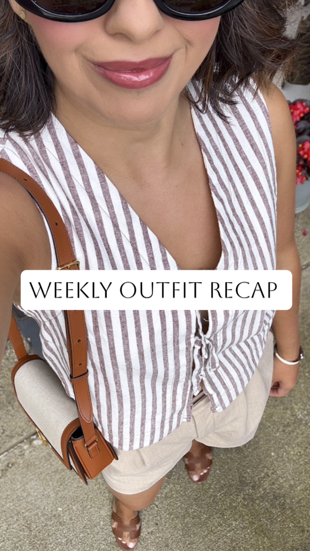1. Stripe top is size S (true to size). Shorts are size 40/8US (run small, I sized up) 

2. Both skirt and top are from old collections so no links sorry! 

3. Vest is size S (true to size). Shorts are 40/8Us (run small, I sized up)

4. Black linen-blend top is size S (true to size) and skort (shorts underneath) is size S (a little big but it’s nice to have extra room for bloated days or a big meal) 

5. White linen-blend top is size S (true to size). Floral shorts are old 

6. Blue top is old. White linen pants are 40/8US (run small, I sized up) 

7. Yellow dress is size S (not available in this particular color but I link other pretty colors too). It’s one of my favorite dresses, so effortless and flattering on many body shapes