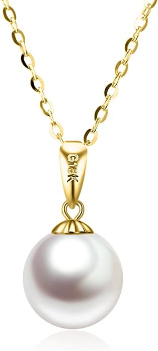 SISGEM 14K Gold Pearl Necklaces for Women with 18k Gold Pendant (Freshwater Cultured Pearl), Real... | Amazon (US)