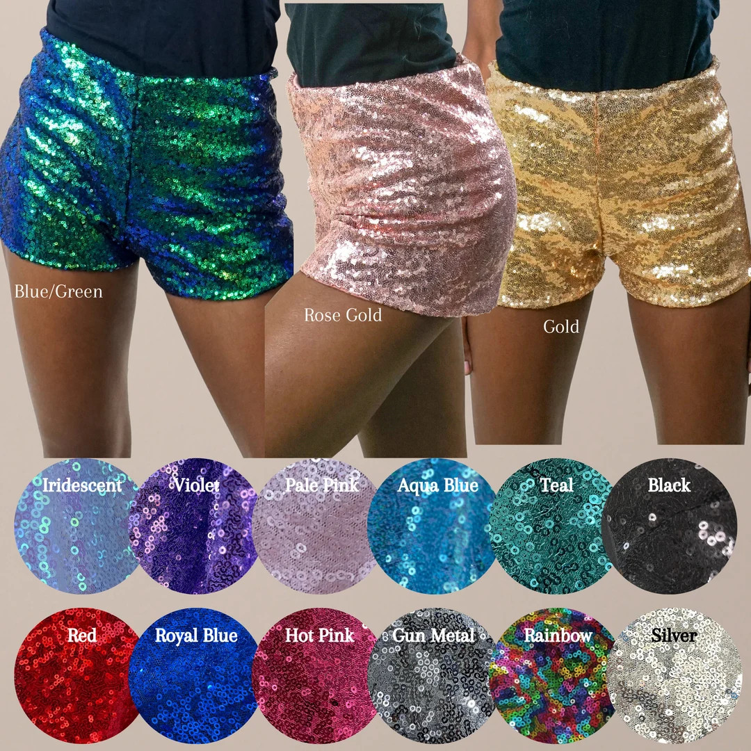 Sequin Shorts | Sequin Hot Pants | Concert Sparkle Shorts | Etsy (US)