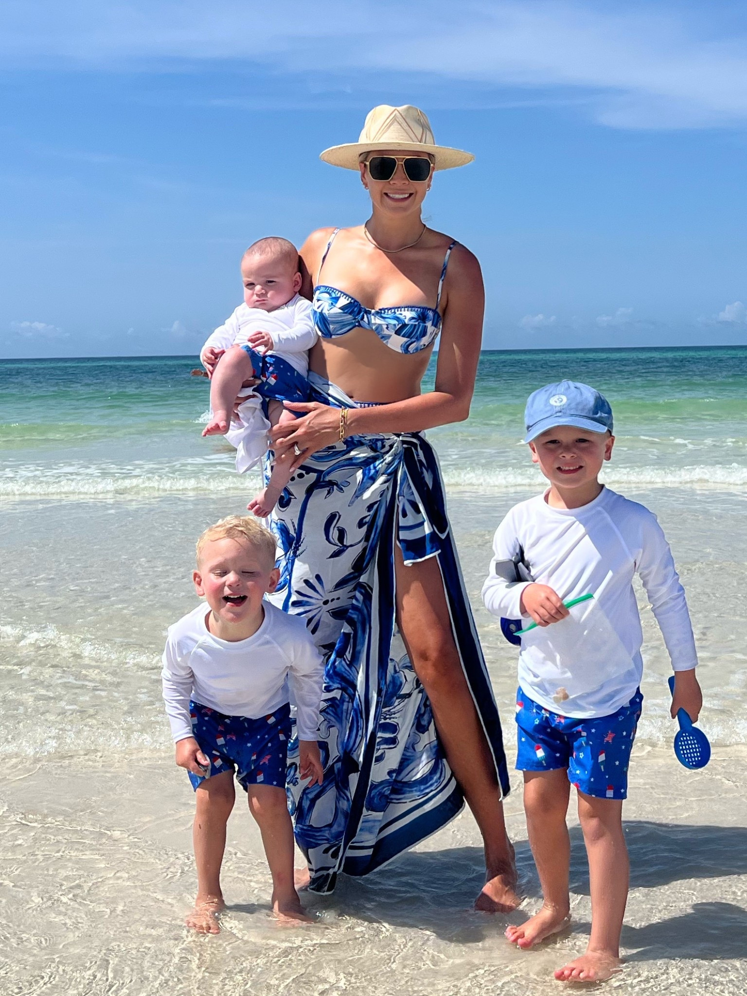 Farm Rio swim + matching cover up💙 Size medium in top and bottom. Size Medium hat (I have a “small"head and the medium is perfect) 

#LTKSummerEdit #LTKFamily #LTKSwim