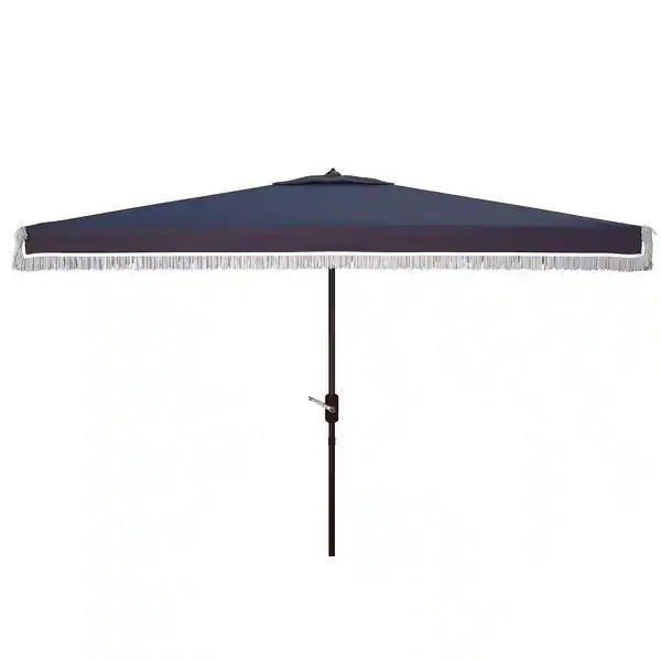 SAFAVIEH Outdoor Living Milan 6.5 x 10 Rectangular Crank Umbrella, Base Not Included - Bed Bath &... | Bed Bath & Beyond