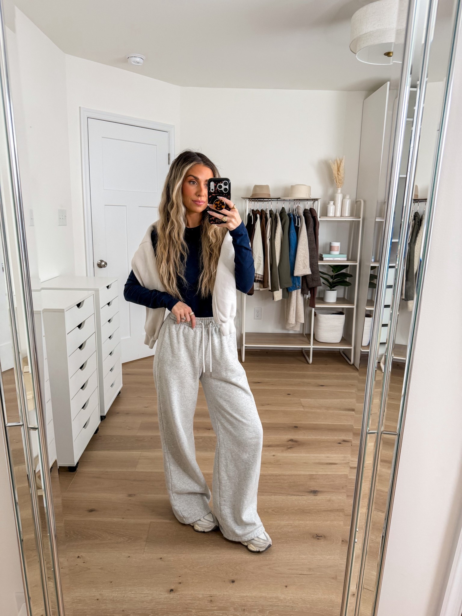 Cozy casual but still put together ootd 
+ sweatshirt: small
+ top: xs 
+ sweatpants: xs 
+ new balance 9060s: true to size 

#LTKdayinmylife #LTKFindsUnder100 #LTKootd