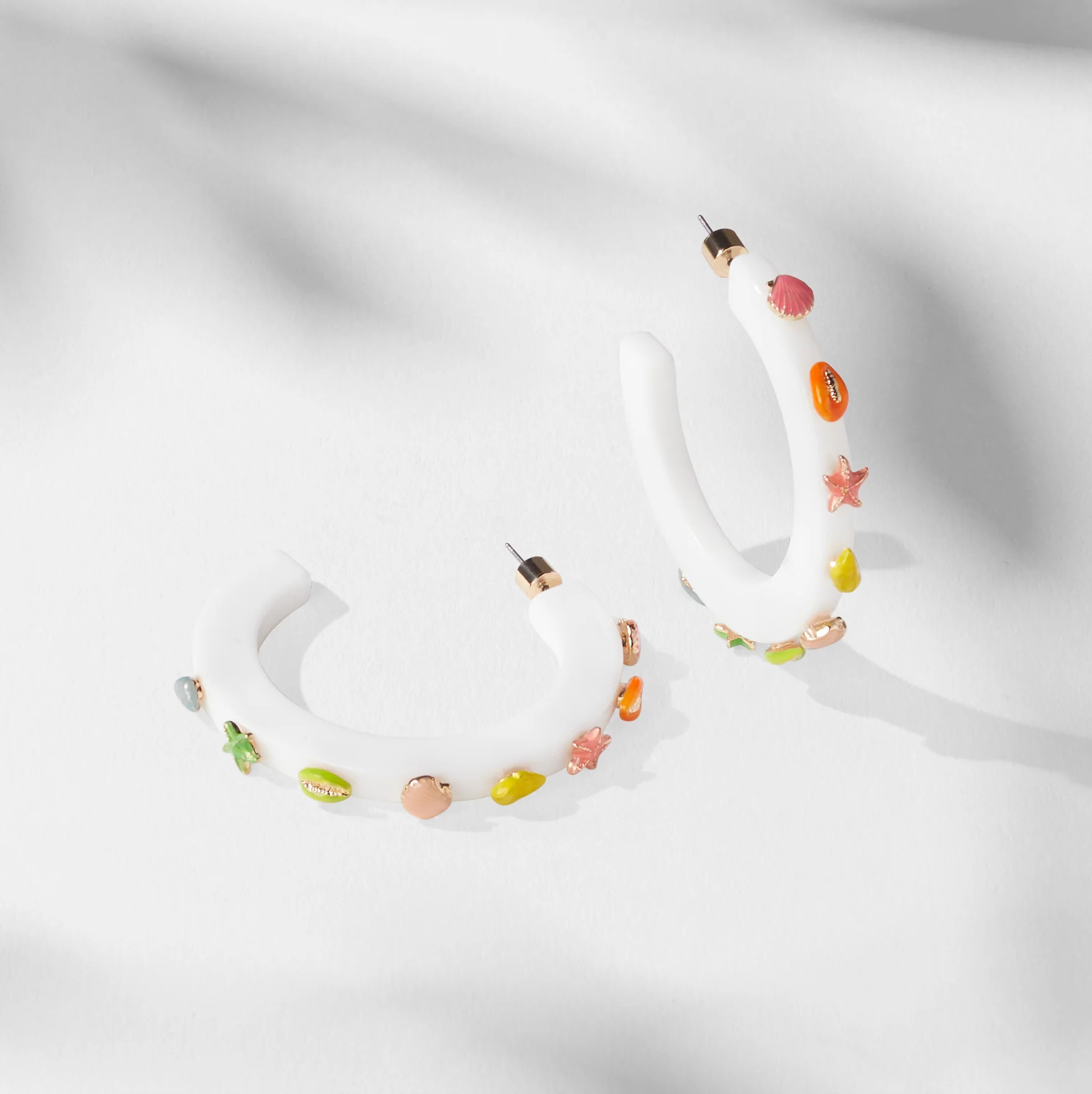 Coastal Jewel Hoop - White Multicolor LARGE SIZE | Smith and Co. Jewel Design