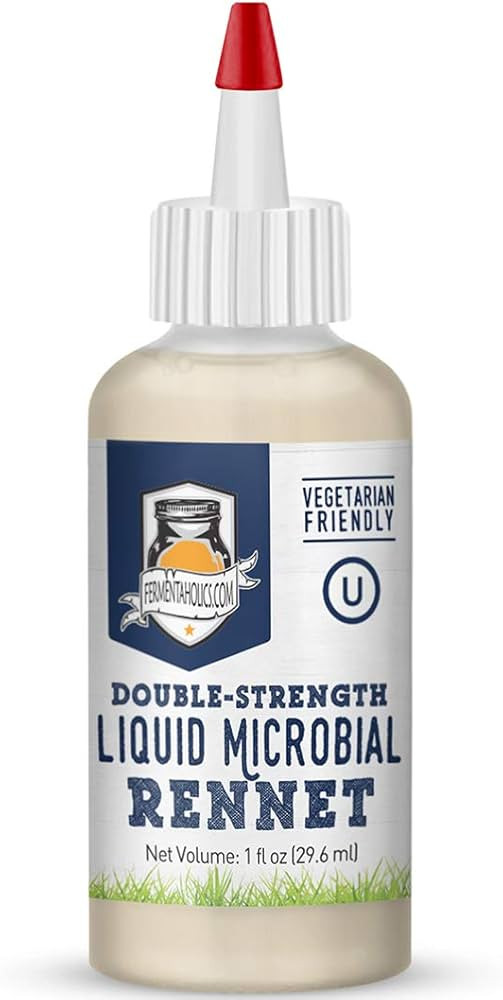 Liquid Microbial Rennet For Cheese Making, Vegetarian Milk Coagulant - 1 fl oz | Amazon (US)