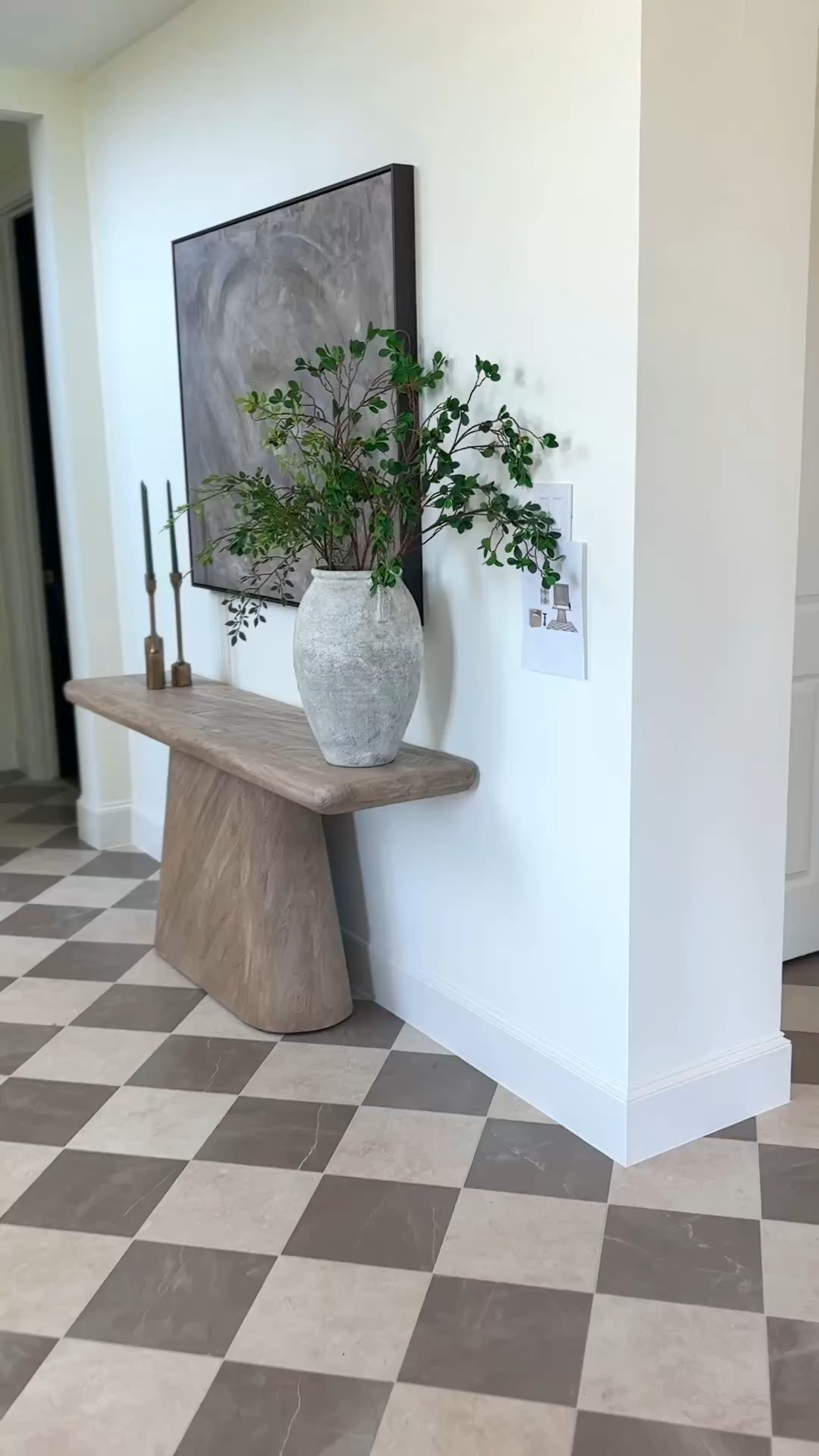 Entryway look - table, art and lighting. 

#LTKHome #LTKFamily