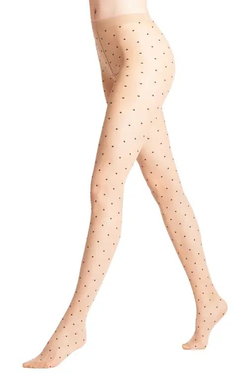 Falke Polka Dot Tights in Powder at Nordstrom, Size Medium | Nordstrom