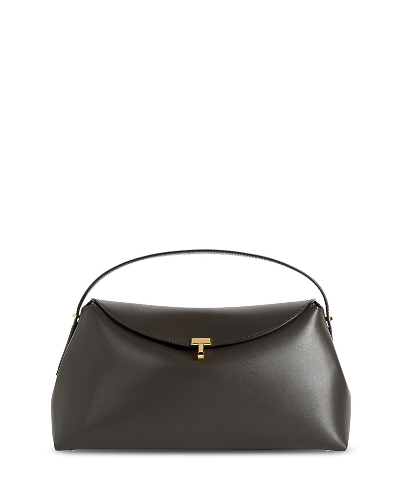 Toteme T-Lock Smooth Leather Convertible Top Handle Bag in Dark Brown | Bloomingdale's (US)