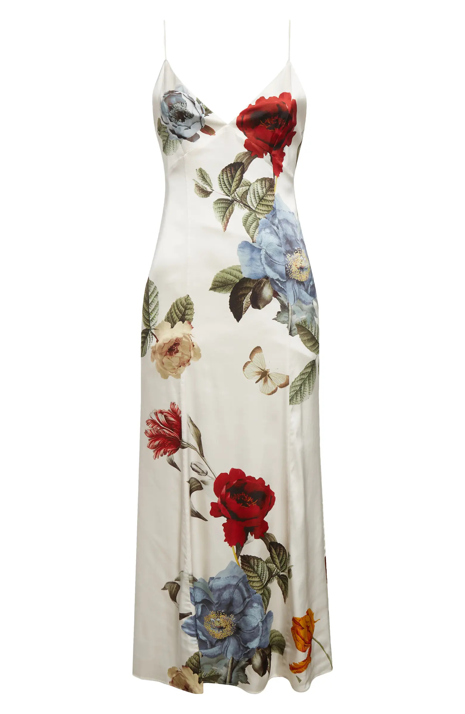 Alice + Olivia Julietta Floral Satin Slipdress | Nordstrom | Nordstrom