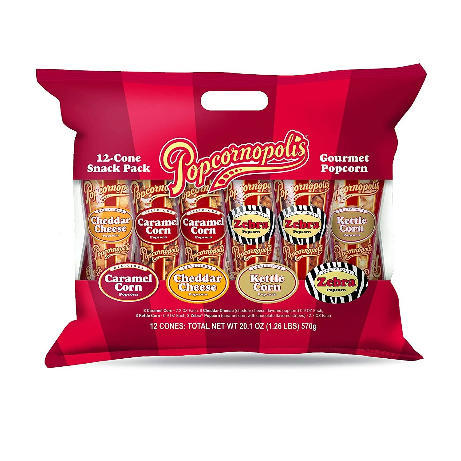 Popcornopolis Gourmet Popcorn Snacks, 12 Cone Variety Snack Packs (Gift Cone) – Perfect Party F... | Walmart (US)