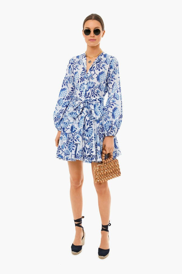 Navy And White Blue China Mini Dress | Charina Sarte | Tuckernuck (US)
