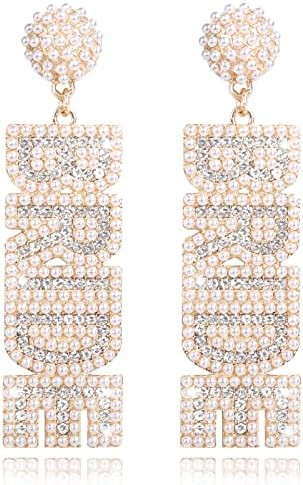 Bride Earrings - Bride To Be Gifts for Bachelorette Beaded Earrings For Bachelorette Outfit Bride... | Amazon (US)