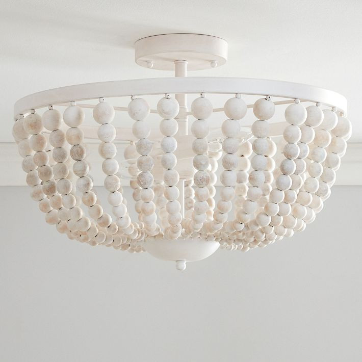 Naturalist Wood Ball Flush Mount | Pottery Barn Teen