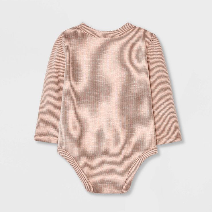 Grayson Collective Baby Long Sleeve Ribbed Bodysuit Bonnet Set - Light Brown | Target