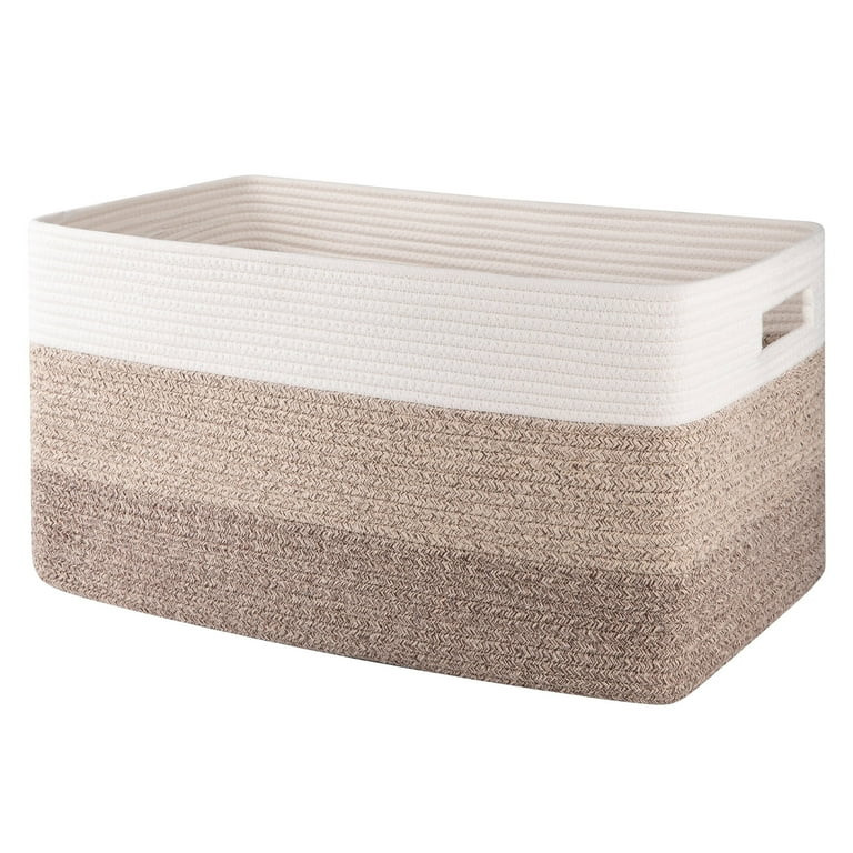 CHERISHGARD 70L Large Cotton Rope Basket, Rectangle Woven Storage Basket for Organizing Blankets,... | Walmart (US)