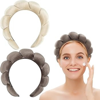 Spa Headband for Washing Face, 2 Pieces Makeup Headbands for Women Girls, Velvet Sponge Headbands... | Amazon (US)