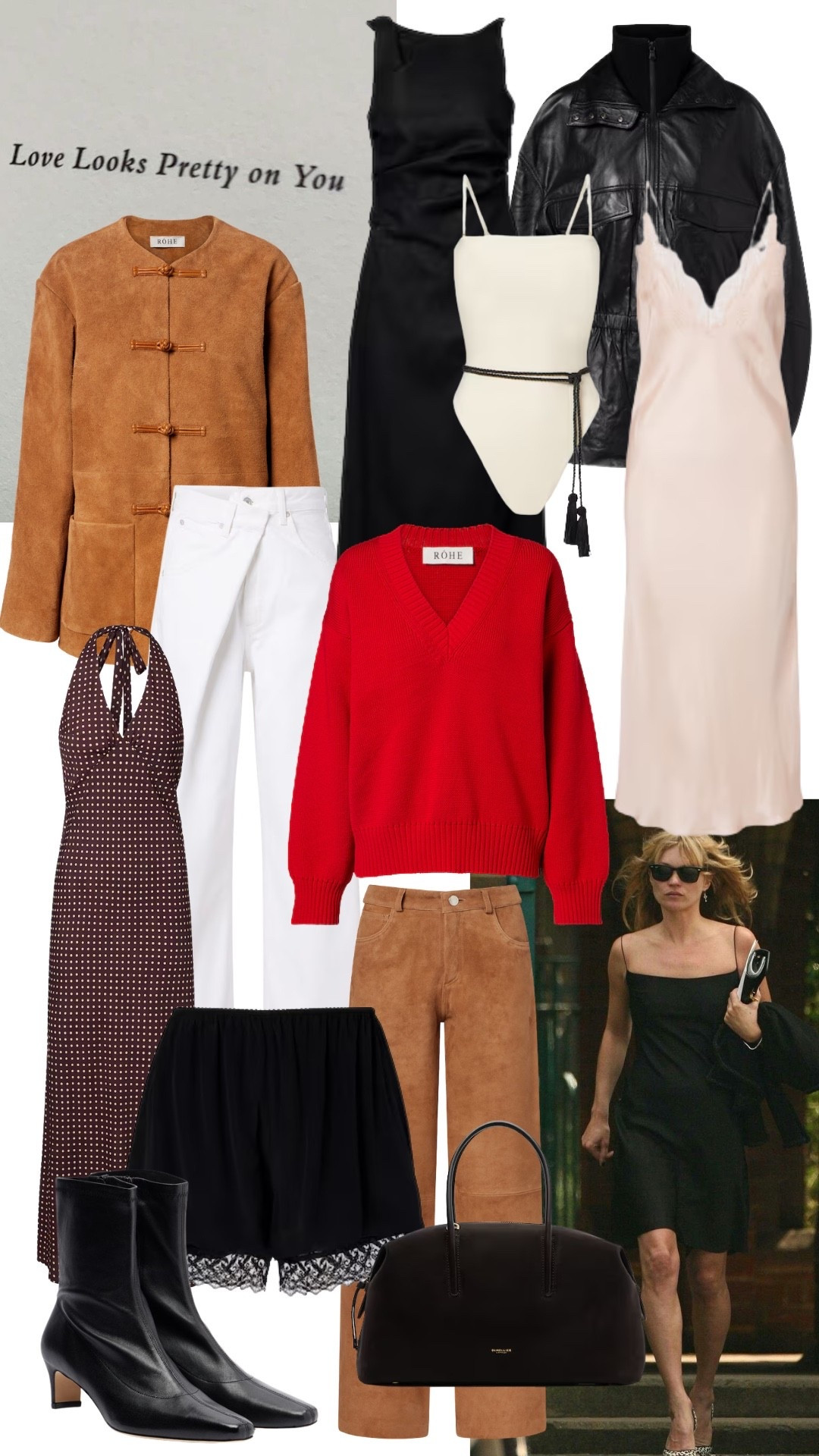 10% off edit for MYTHERESA (new customers with code FIRST10) Suede Trousers | Red Knit | Black Dress | Black Boots | Silk Lace Dress | Suede Jacket | White Jeans | Swimsuit | Leather Jacket | Polka Dot Dress 

#LTKspring #LTKswimwear #LTKdatenight