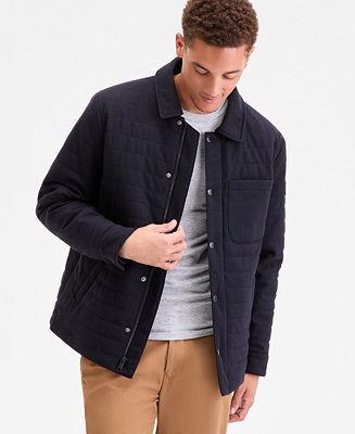 Men's Quilted Shirt Jacket | Macy's