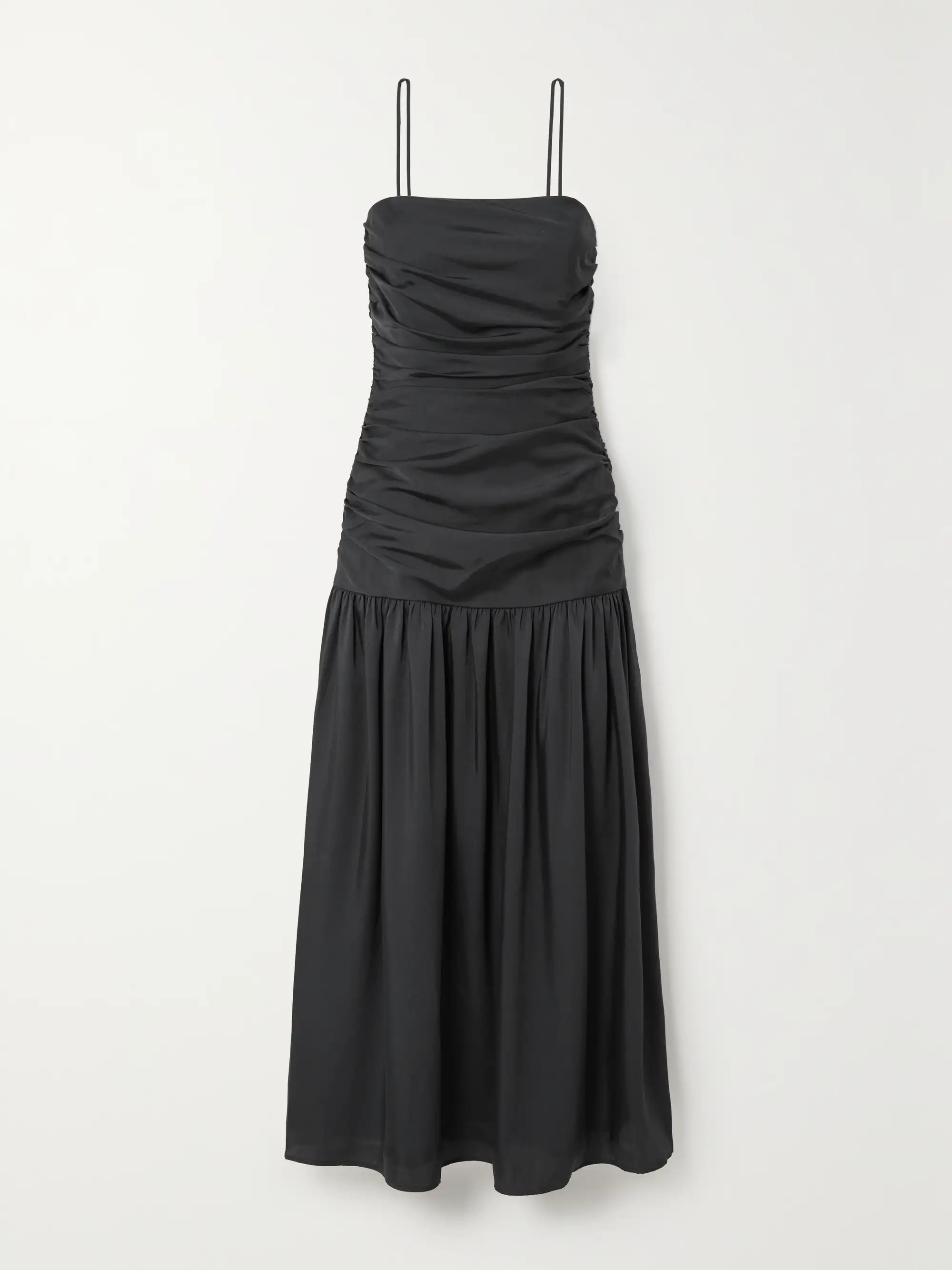 Natalia ruched recycled duchesse-satin maxi dress | NET-A-PORTER (US)