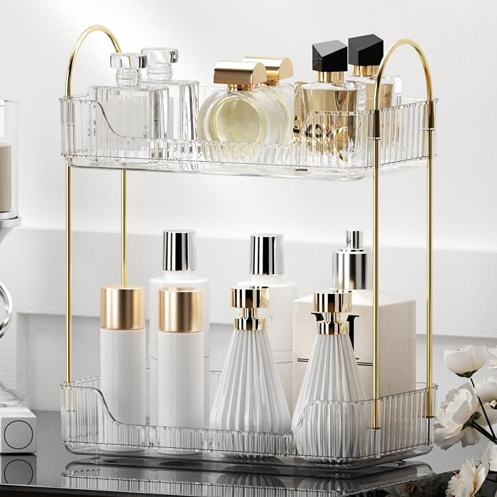 YCIA&DONE Bathroom Organizer Countertop, Makeup Storage, Skincare Cosmetic Tray Shelf, Perfume Ho... | Amazon (US)