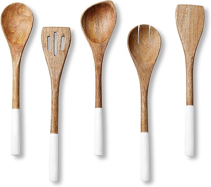 Folkulture Wooden Spoons for Cooking for Mothers Day Gifts, Set of 5 Nonstick Cookware Sets Inclu... | Amazon (US)
