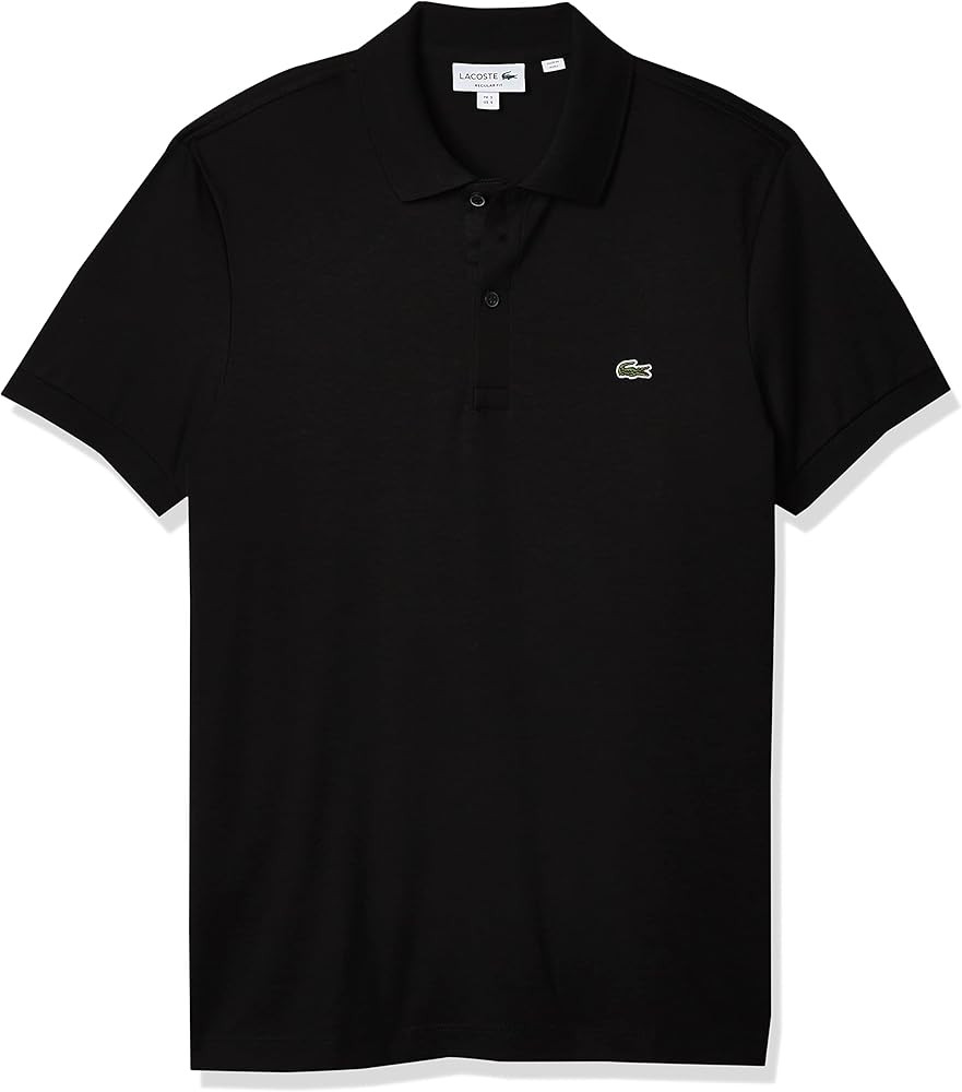 Lacoste Men's Short Sleeve Pima Jersey Interlock Regular Fit Polo Shirt | Amazon (US)