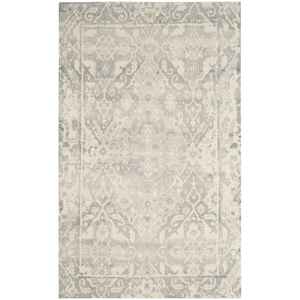 Safavieh Handmade Restoration Vintage Light Grey / Ivory Wool Distressed Rug (10' x 14') | Bed Bath & Beyond