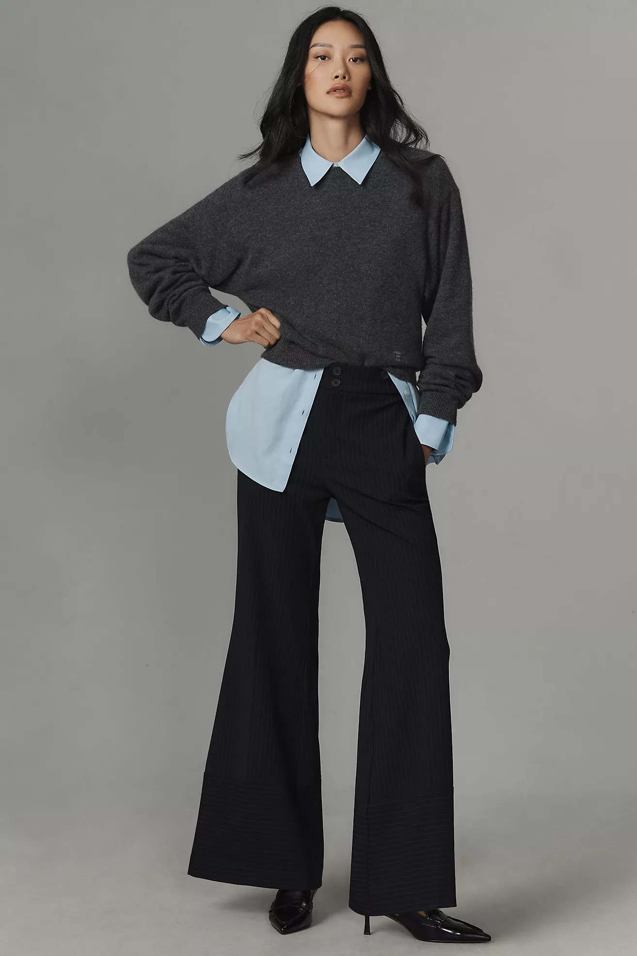 By Anthropologie Pinstripe Flare Pants | Anthropologie (US)